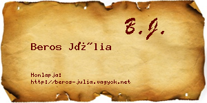 Beros Júlia névjegykártya